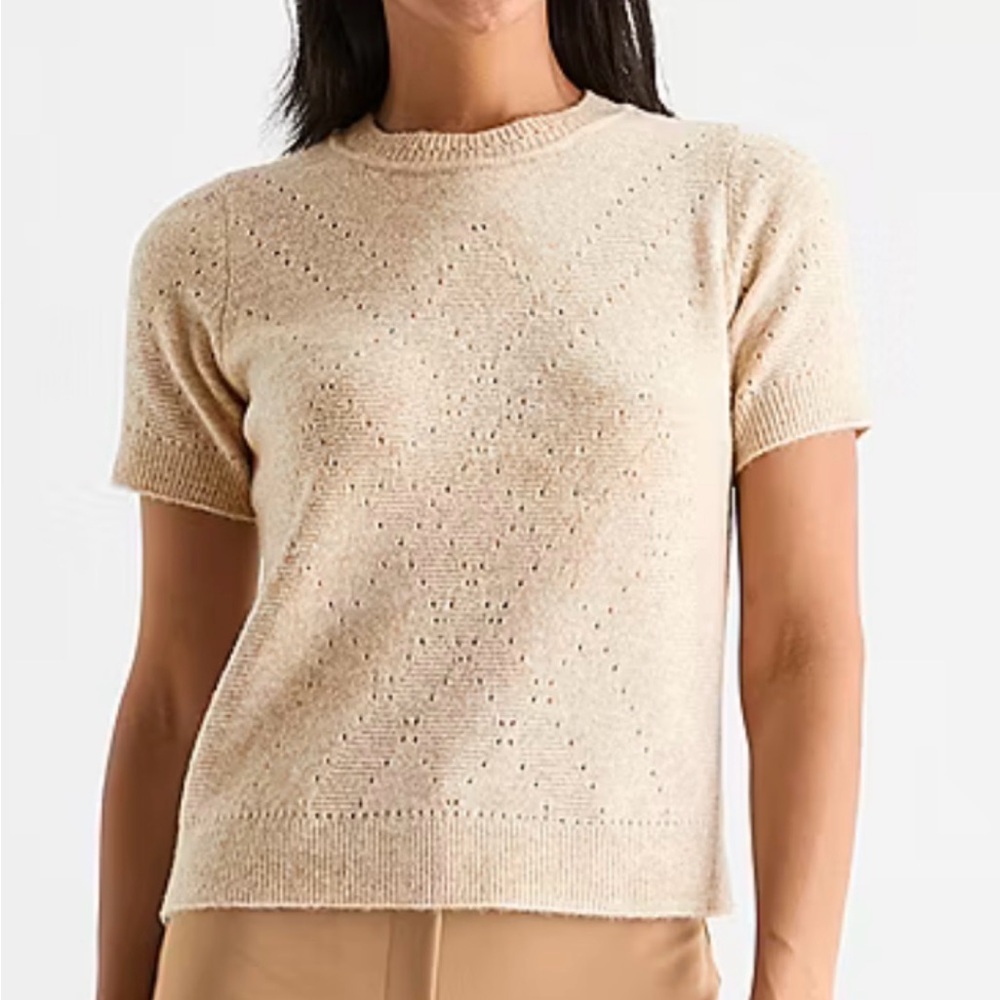 Liz Claiborne Womens Crew Neck Short Sleeve Pullover Sweater Size L NWT
